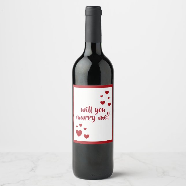 will you marry me wine label by dalDesignNZ (Front)