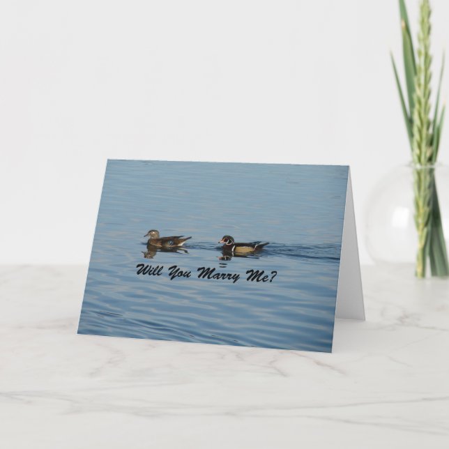 Will You Marry Me? Wood Duck Pair Card (Front)