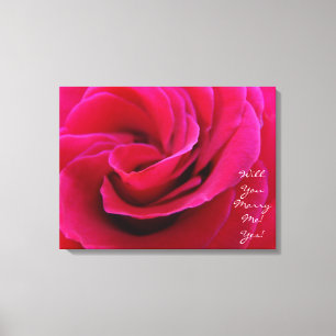 Will You Marry Me! Yes! art priints Rose Weddings Canvas Print