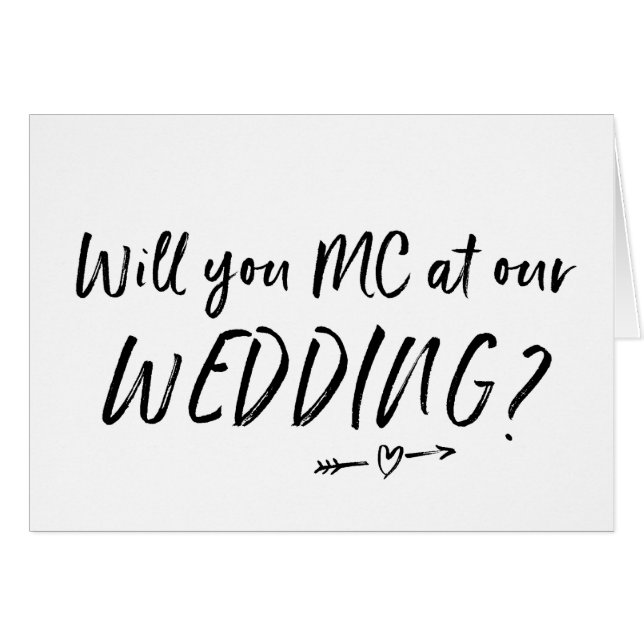 Will You MC at Our Wedding Card (Front Horizontal)
