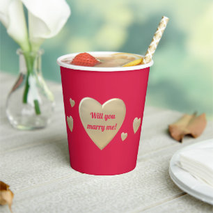 will you merry me,personalised paper cups