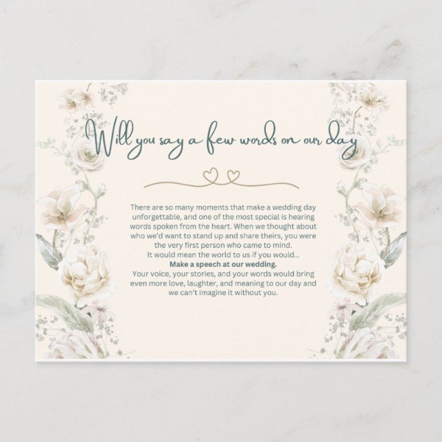 Will you speak on our day - Proposal Postcard (Front)