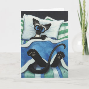 Will you tuck me in? Romantic Cat Card