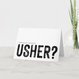 Will You Usher Proposal Asking Wedding Card