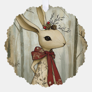 Willa the Rabbit | Woodland Whimsy Tree Decoration Card