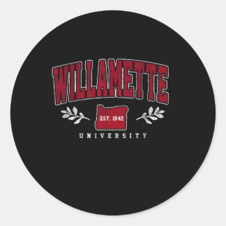 Willamette Institute of Technology Arch Retro for Classic Round Sticker