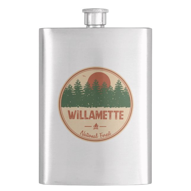 Willamette National Forest Hip Flask (Front)