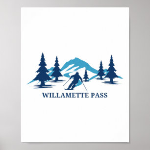 Willamette P Oregon Ski Resort Skiing Skier Poster