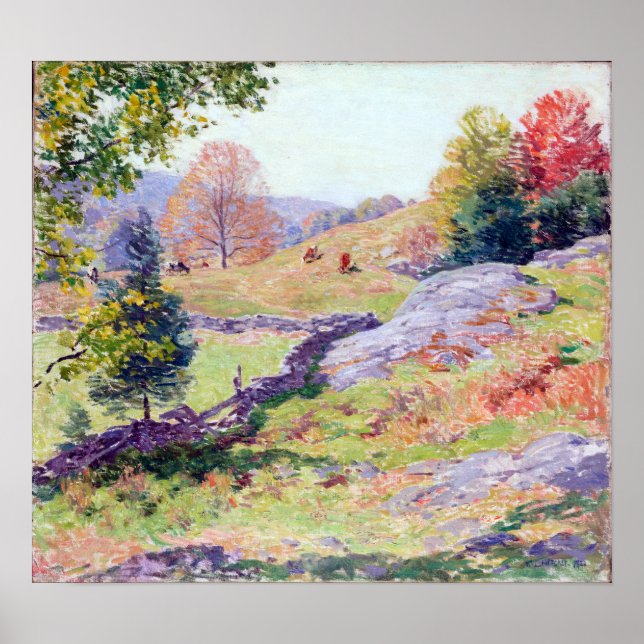 Willard Leroy Metcalf Hillside Pastures September Poster (Front)