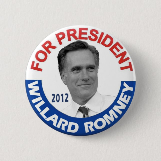 Willard "Mitt" Romney 2012 6 Cm Round Badge (Front)