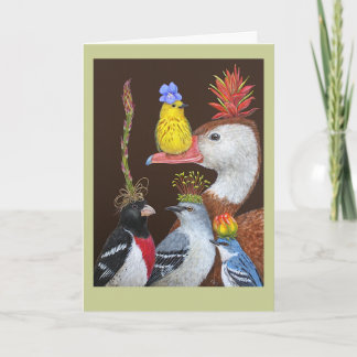 Wille the warbler and his guests greeting card