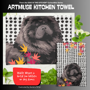 WILLEM black chow Tea Towel
