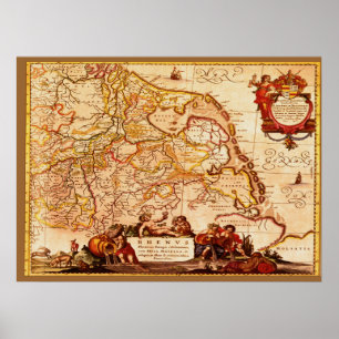 Willem Blaeu Old Rhineland Germanic Map Series Poster