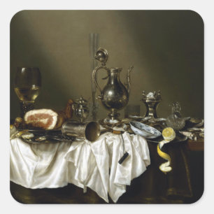Willem Claesz Heda Banquet Piece with Ham Square Sticker