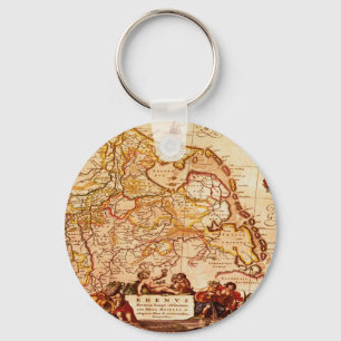 Willem Janszoon Blaeu Old German Map Collection Key Ring
