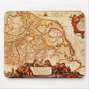 Willem Janszoon Blaeu Old German Map Collection Mouse Mat