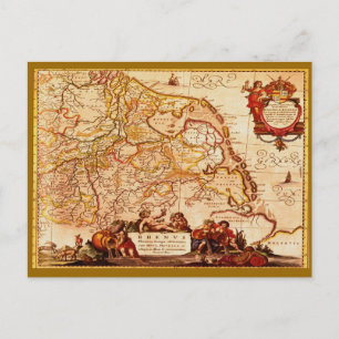 Willem Janszoon Blaeu Old German Map Collection Postcard