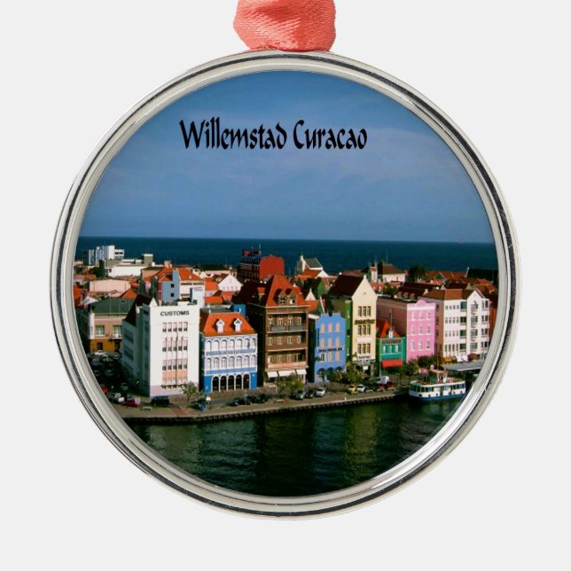 Willemstad Curacao Metal Tree Decoration (Front)