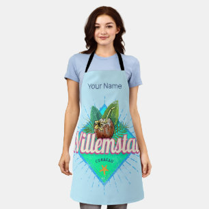 Willemstad Curacao Vacation Vintage Caribbean Apron