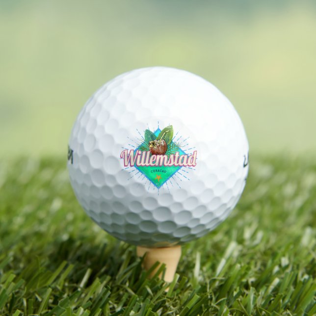 Willemstad Curacao Vacation Vintage Caribbean Golf Balls (Insitu Tee)