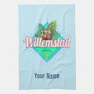 Willemstad Curacao Vacation Vintage Caribbean Tea Towel