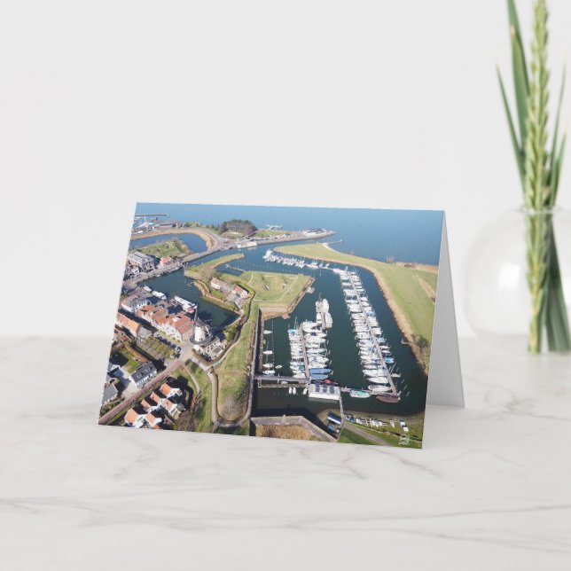 Willemstad in the Netherlands with modern port. Card (Front)