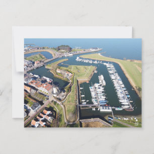 Willemstad in the Netherlands with modern port. Postcard