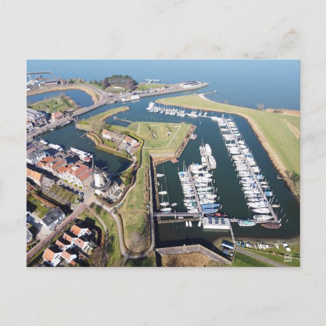 Willemstad in the Netherlands with modern port. Postcard (Front)