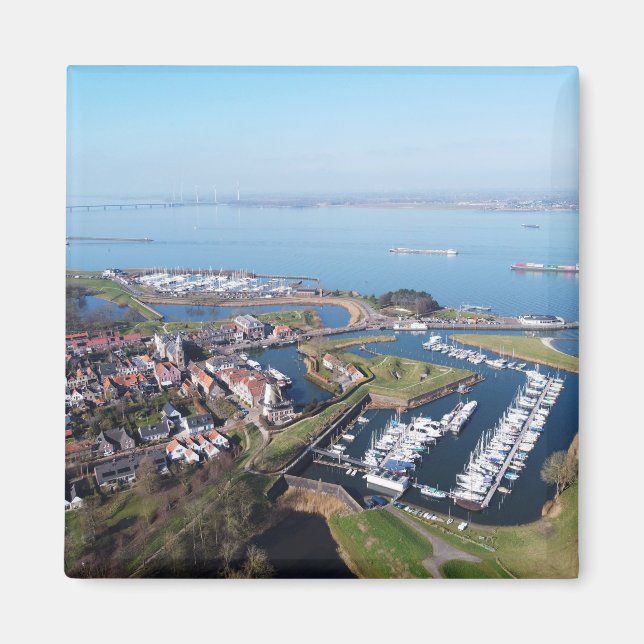 Willemstad Nederland drone overview. Magnet (Front)