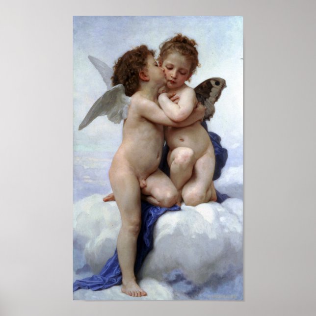 William-Adolphe Bouguereau-First Kiss Poster (Front)