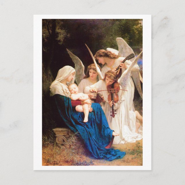William-Adolphe Bouguereau SONG OF ANGELS 1881  Holiday Postcard (Front)