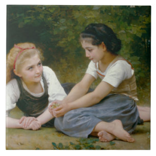 William-Adolphe Bouguereau - The Nut Gatherers Tile