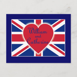 William and Catherine with Union Jack Products Postcard