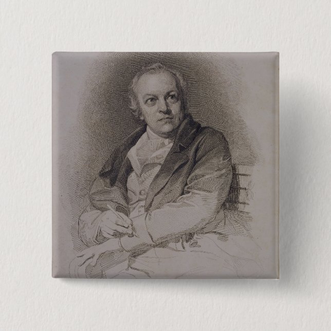 William Blake (1757-1827) engraved by Luigi Schiav 15 Cm Square Badge (Front)