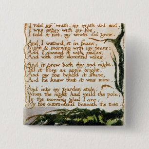 William Blake   A Poison Tree 15 Cm Square Badge