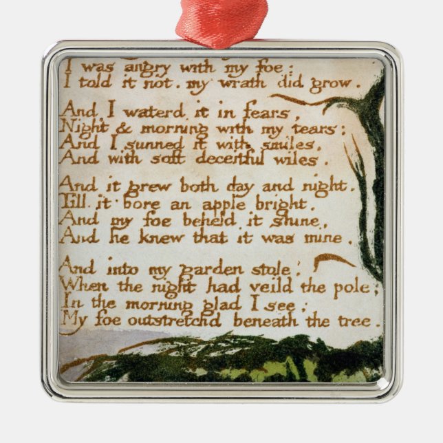 William Blake | A Poison Tree Metal Tree Decoration (Front)