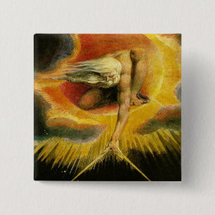 William Blake Art God 15 Cm Square Badge
