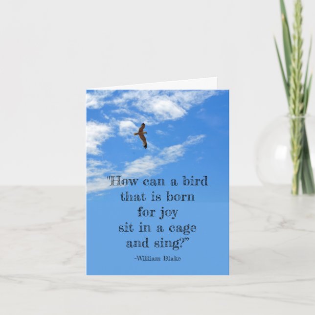 William Blake Caged Bird Encouragement Card (Front)