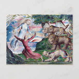 William Blake Dante Running From the Three Beasts Postcard