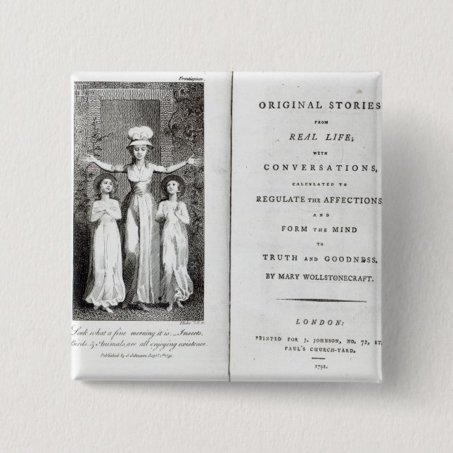 William Blake | Frontispiece to 'Original Stories  15 Cm Square Badge (Front)