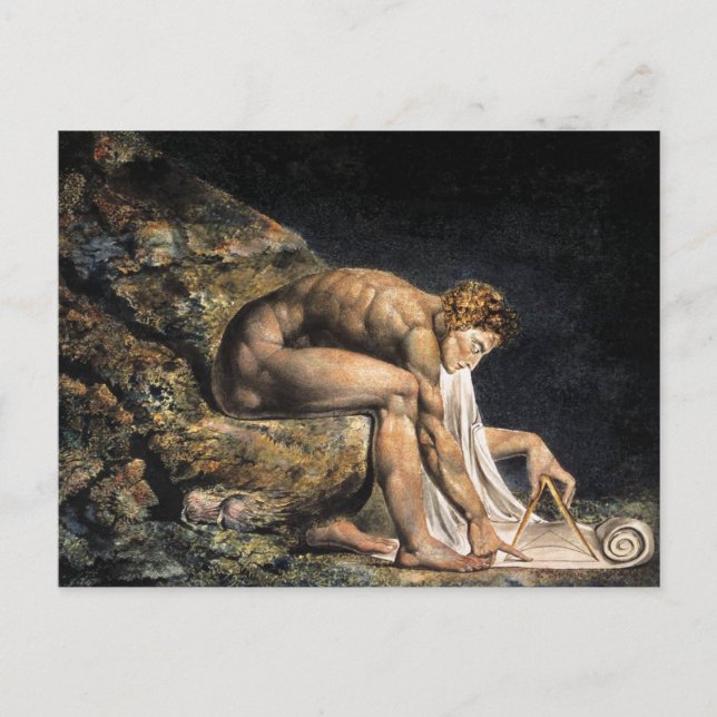 William Blake Isaac Newton Postcard (Front)