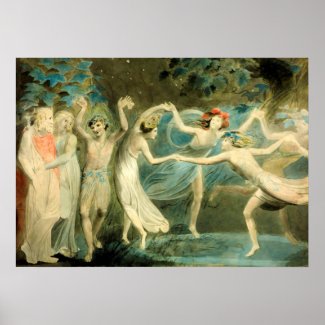 William Blake Oberon, Titania and Puck with Fairie Poster