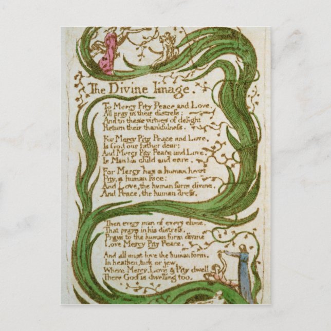 William Blake | The Divine Image, from Songs of In Postcard (Front)