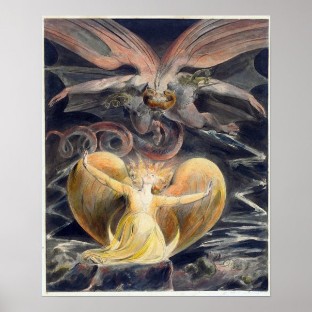 William Blake The Great Red Dragon and the Woman Poster (Front)