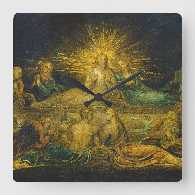 William Blake | The Last Supper, 1799 (tempera on  Square Wall Clock (Front)