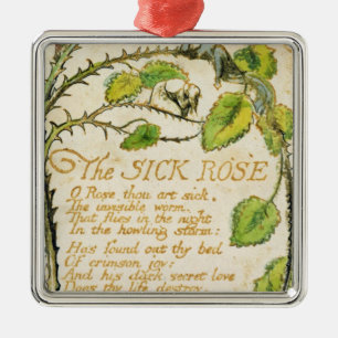William Blake The Sick Rose, from Songs of Innoc Metal Tree Decoration