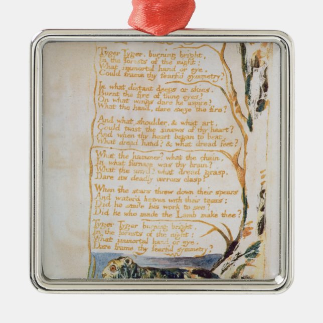 William Blake | The Tyger, from Songs of Innocence Metal Tree Decoration (Front)