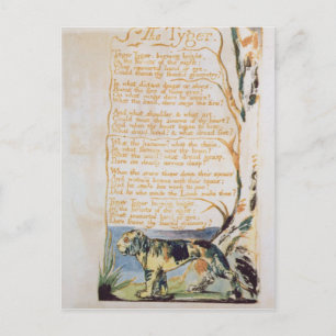 William Blake   The Tyger, from Songs of Innocence Postcard