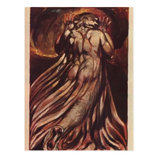 William Blake White Haired Man In Long Pale Robe Postcard