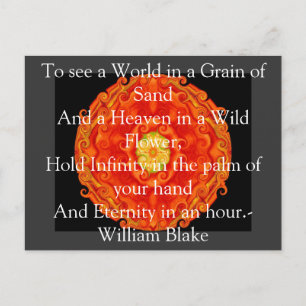 William Blake "World in a Grain of Sand" quote Postcard